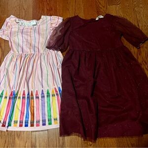 Colorful Crayon and Maroon Kids Dress Set size 7/8